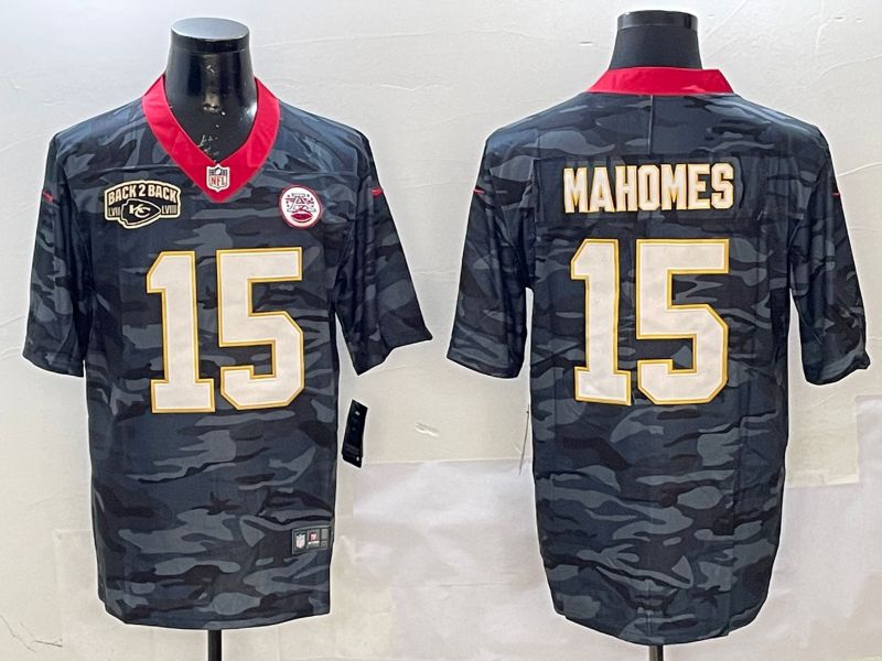 Men Kansas City Chiefs 15 Mahomes Camo National Flag 2025 Nike Limited NFL Jersey style 4